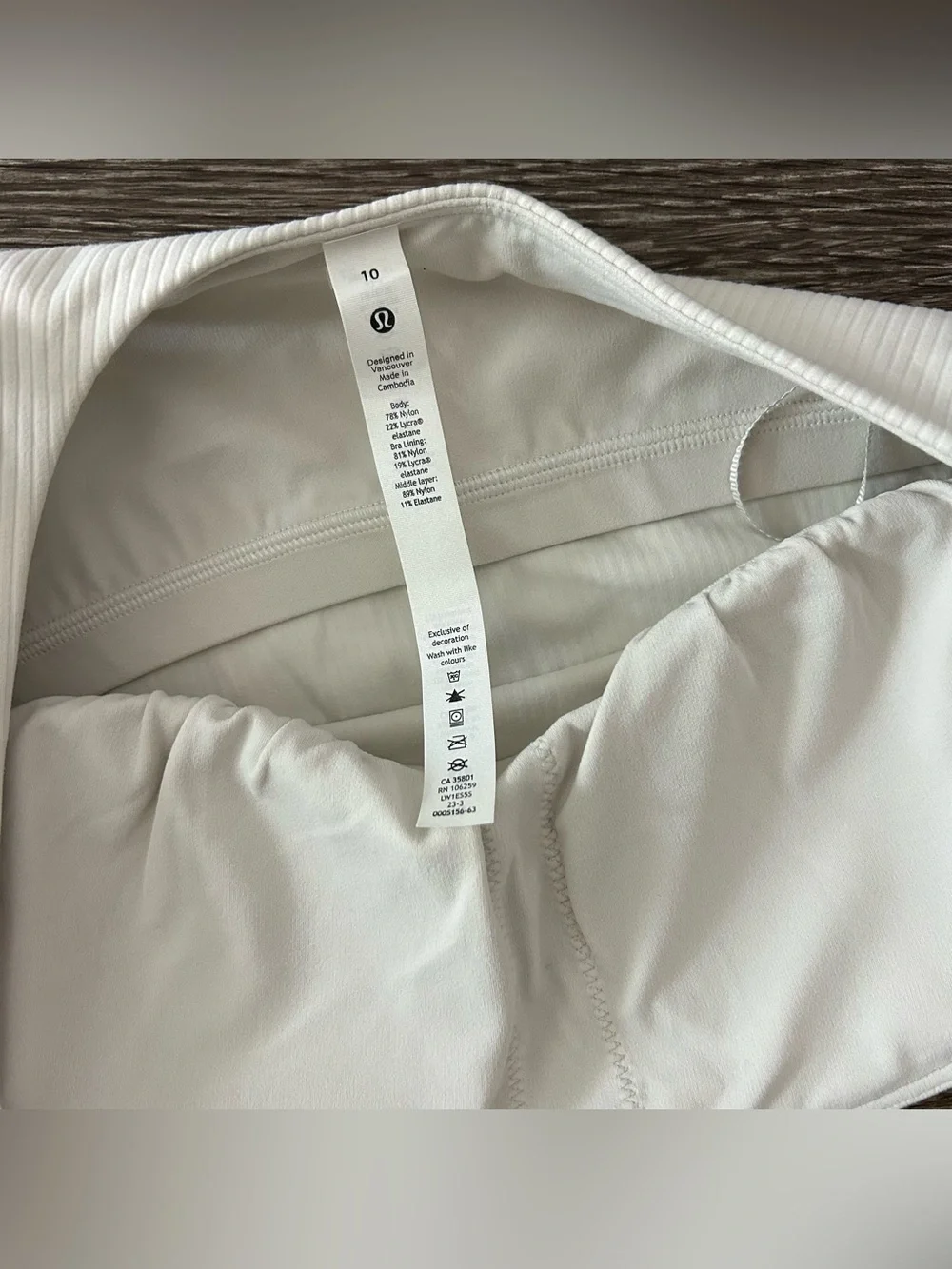 Lululemon Ribbed Nulu Asymmetrical Yoga Tank Top Bone Womens 10 One Shoulder NWT